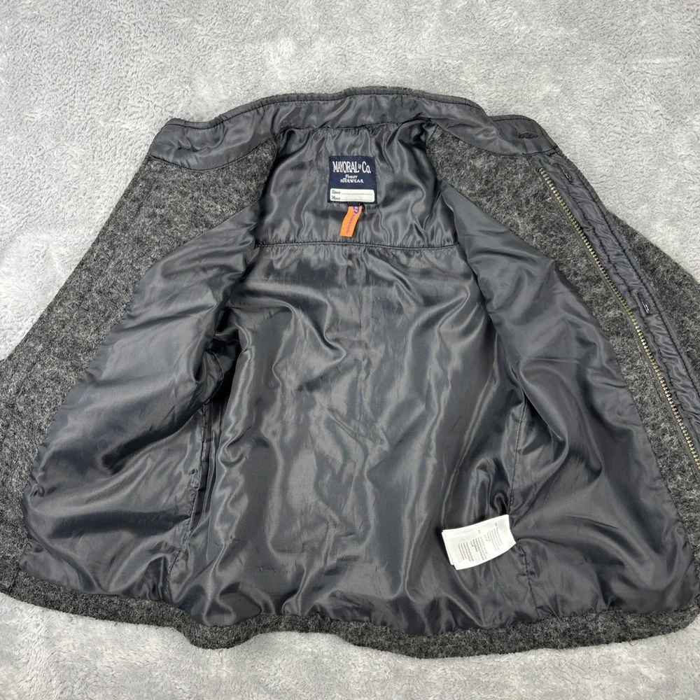 MAYORAL Gray Wool Blend Military‎ Look Button Zip Pea Coat Jacket Boys 7